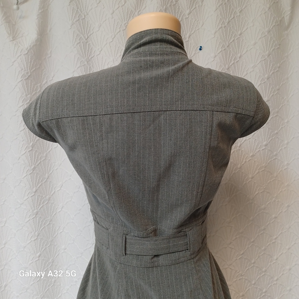 Calvin Klein Women Size 2 Charcoal Button-Front Midi Dress - Picture 7 of 15
